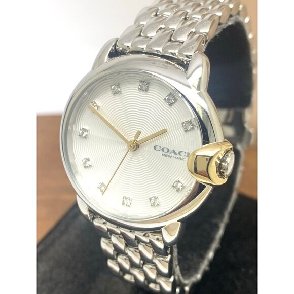 Coach Women's Watch 14503818 Arden Quartz White Dial Silver Stainless Steel 32mm